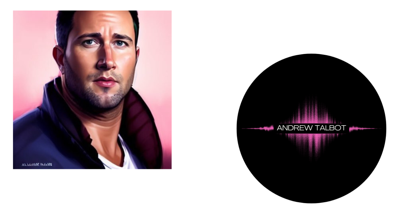 Image of Andrew Talbot's animated headshot. Andrew's wearing a blue collared shirt with a maroon interior, which covers a white V-neck undershirt. The background is pink/white gradient.